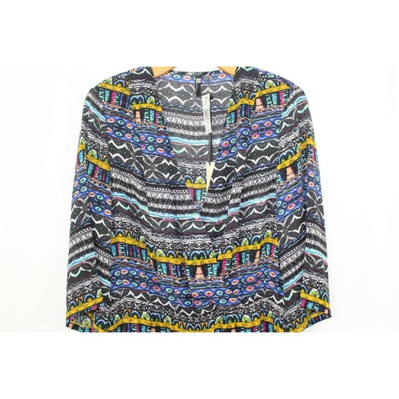 Kut from the Kloth Womens Multicolor Royal Tribal Surplice Romper L NWT - Picture 2 of 5